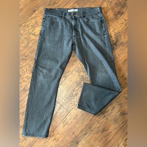 Lee slim fit dark gray denim jeans tapered ankle pockets relaxed mid rise 36/30